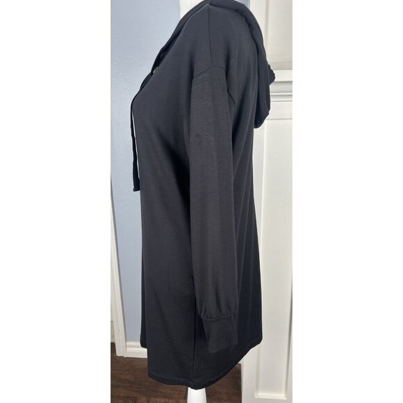 Lou & Grey Signature Soft Hoodie Dress Dark Charcoal Gray Athleisure Sz Small - Picture 3 of 8